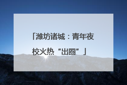 潍坊诸城：青年夜校火热“出圈”