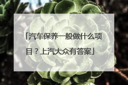 汽车保养一般做什么项目？上汽大众有答案