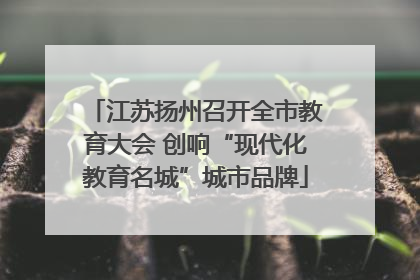 江苏扬州召开全市教育大会 创响“现代化教育名城”城市品牌