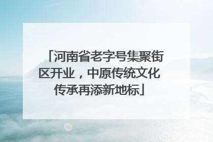 河南省老字号集聚街区开业，中原传统文化传承再添新地标
