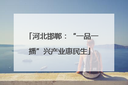河北邯郸：“一品一播”兴产业惠民生