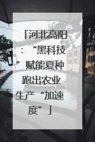 河北高阳：“黑科技”赋能夏种 跑出农业生产“加速度”