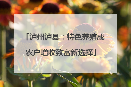 泸州泸县：特色养殖成农户增收致富新选择