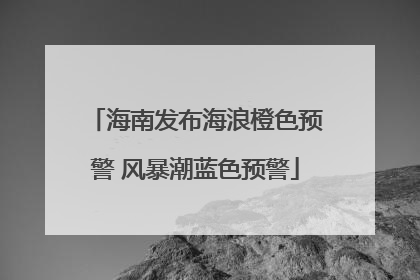 海南发布海浪橙色预警 风暴潮蓝色预警