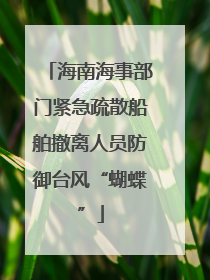 海南海事部门紧急疏散船舶撤离人员防御台风“蝴蝶”