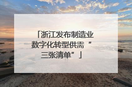 浙江发布制造业数字化转型供需“三张清单”