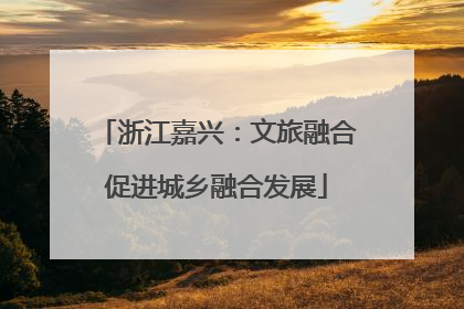 浙江嘉兴：文旅融合促进城乡融合发展