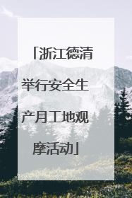 浙江德清举行安全生产月工地观摩活动