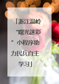 浙江温岭“曙光迷彩”小程序助力民兵自主学习