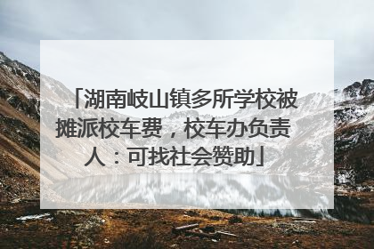 湖南岐山镇多所学校被摊派校车费，校车办负责人：可找社会赞助