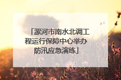 漯河市南水北调工程运行保障中心举办防汛应急演练