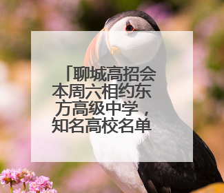 聊城高招会本周六相约东方高级中学，知名高校名单公布