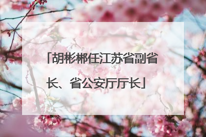 胡彬郴任江苏省副省长、省公安厅厅长