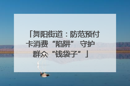 舞阳街道：防范预付卡消费“陷阱” 守护群众“钱袋子”
