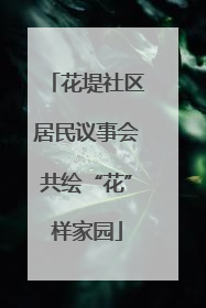 花堤社区居民议事会共绘“花”样家园