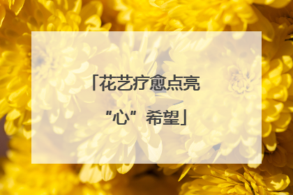 花艺疗愈点亮“心”希望