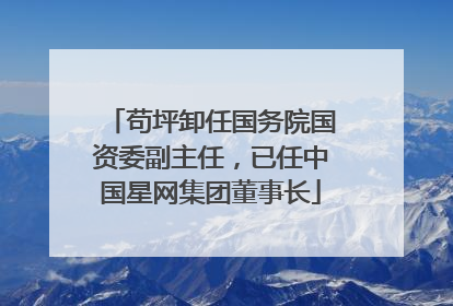 苟坪卸任国务院国资委副主任，已任中国星网集团董事长