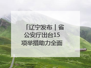 辽宁发布｜省公安厅出台15项举措助力全面振兴新突破三年行动决胜之战