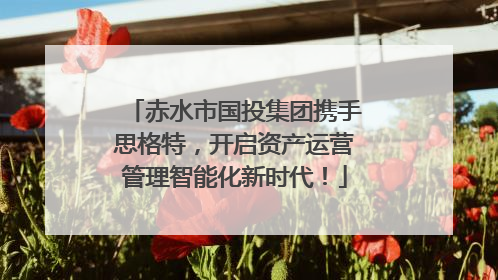 赤水市国投集团携手思格特，开启资产运营管理智能化新时代！