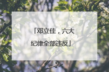 邓立佳，六大纪律全部违反