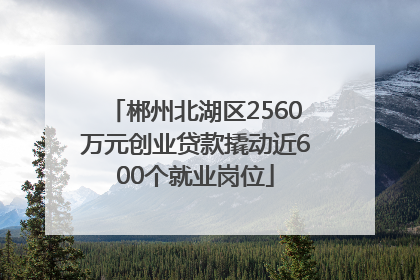 郴州北湖区2560万元创业贷款撬动近600个就业岗位
