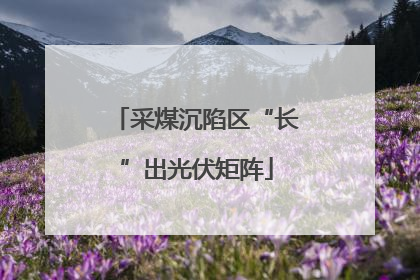 采煤沉陷区“长”出光伏矩阵