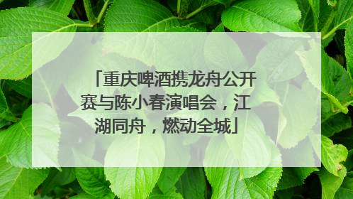 重庆啤酒携龙舟公开赛与陈小春演唱会，江湖同舟，燃动全城