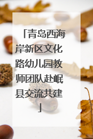 青岛西海岸新区文化路幼儿园教师团队赴岷县交流共建
