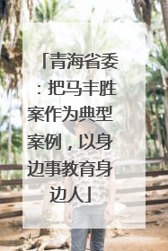 青海省委：把马丰胜案作为典型案例，以身边事教育身边人