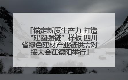 锚定新质生产力 打造“建圈强链”样板 四川省绿色建材产业链供需对接大会在德阳举行