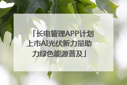 长电管理APP计划上市AI光伏新力量助力绿色能源普及