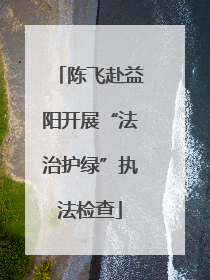 陈飞赴益阳开展“法治护绿”执法检查