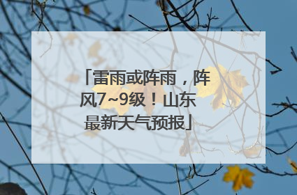 雷雨或阵雨，阵风7~9级！山东最新天气预报