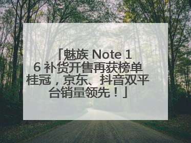 魅族 Note 16 补货开售再获榜单桂冠，京东、抖音双平台销量领先！