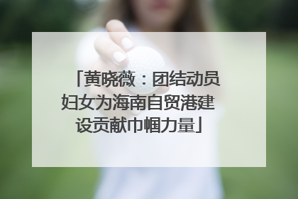 黄晓薇：团结动员妇女为海南自贸港建设贡献巾帼力量