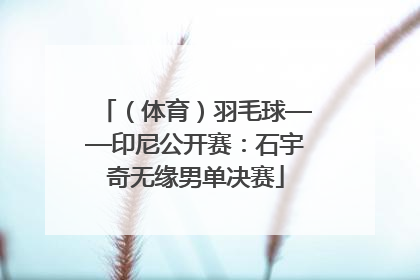 （体育）羽毛球——印尼公开赛：石宇奇无缘男单决赛