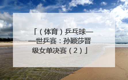 （体育）乒乓球——世乒赛：孙颖莎晋级女单决赛（2）
