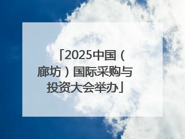 2025中国（廊坊）国际采购与投资大会举办
