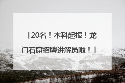 20名！本科起报！龙门石窟招聘讲解员啦！