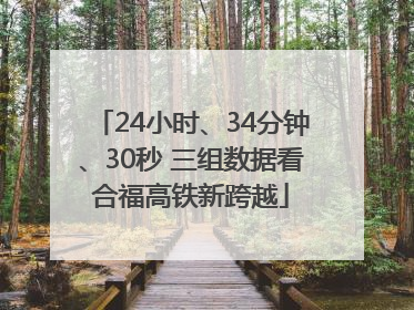 24小时、34分钟、30秒 三组数据看合福高铁新跨越