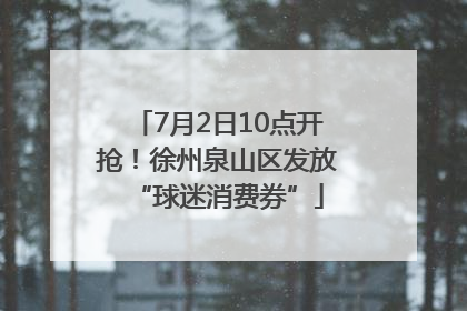 7月2日10点开抢！徐州泉山区发放“球迷消费券”