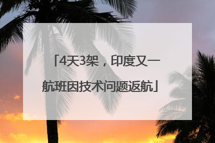 4天3架，印度又一航班因技术问题返航