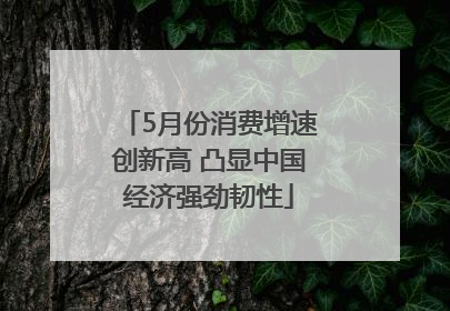 5月份消费增速创新高 凸显中国经济强劲韧性