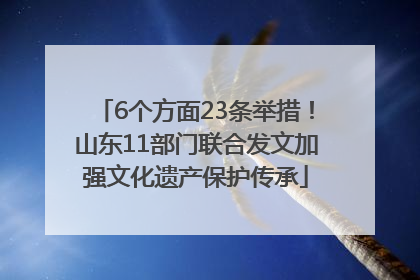 6个方面23条举措！山东11部门联合发文加强文化遗产保护传承