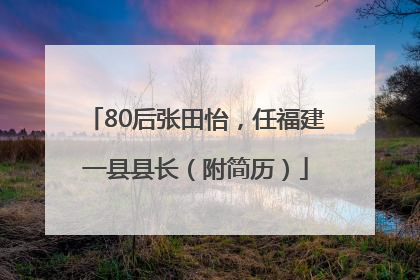 80后张田怡，任福建一县县长（附简历）