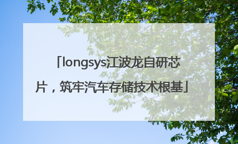 longsys江波龙自研芯片，筑牢汽车存储技术根基